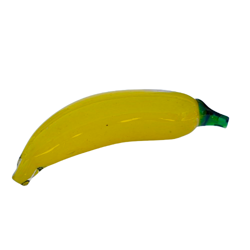Hand-Blown Glass Solid Yellow Banana Paperweight