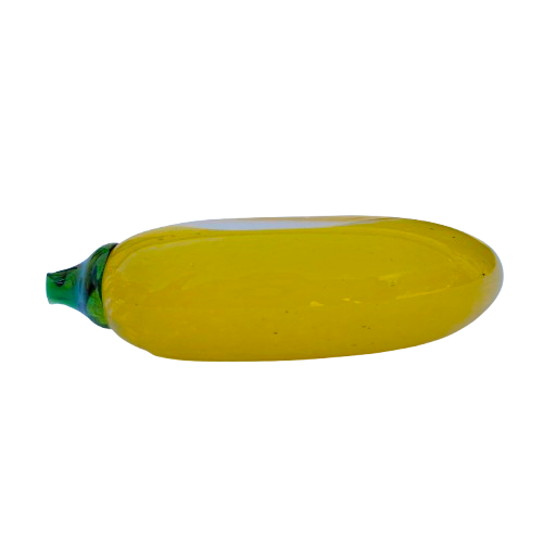 Hand-Blown Glass Solid Yellow Banana Paperweight