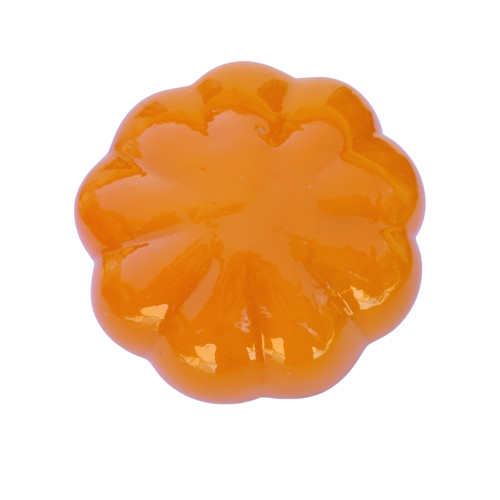 Hand-Blown Glass Orange Pumpkin Paperweight