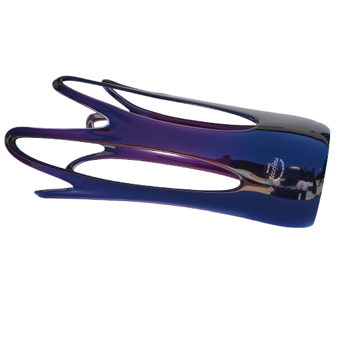 Jozefina Krosno Hand Blown Art Glass Compote Mid Century Purple Jellyfish vase