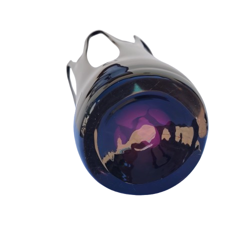 Jozefina Krosno Hand Blown Art Glass Compote Mid Century Purple Jellyfish vase