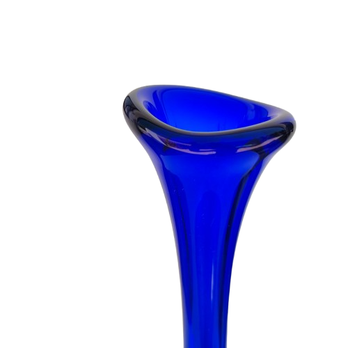 Stunning Hand Blown Art Glass Cobalt Blue Vase