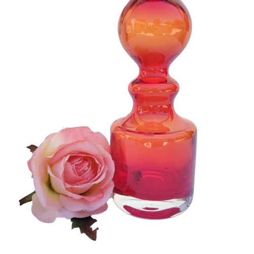 Large Red Art Glass Candle Holder