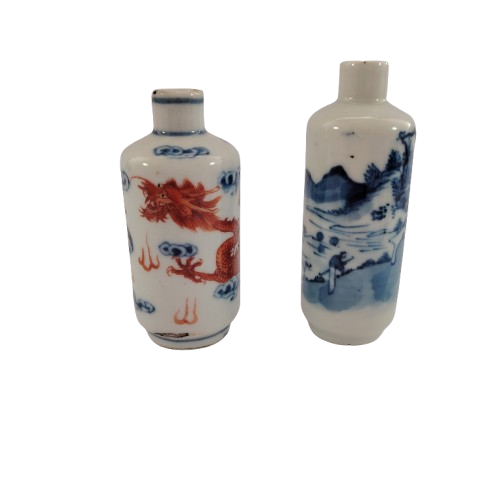 Chinese Vitage Porcelain Snuff bottles Red Dragon