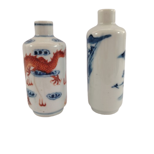 Chinese Vitage Porcelain Snuff bottles Red Dragon