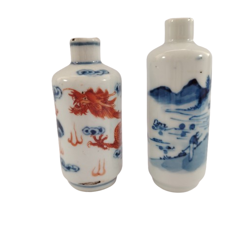 Chinese Vitage Porcelain Snuff bottles Red Dragon