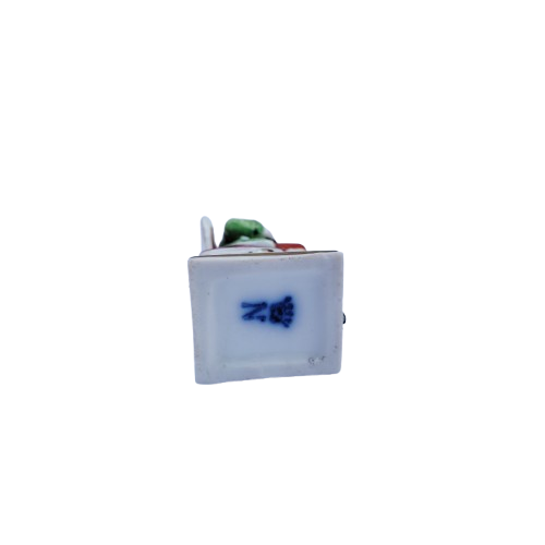 Antique Capodimonte Miniature Seated Gent Figurine Crown N Marked Italy