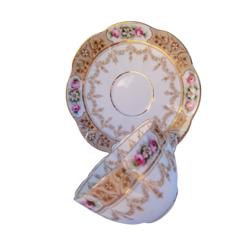 Antique Fine Bone China Set of 6 Trio's