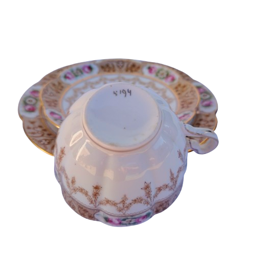 Antique Fine Bone China Set of 6 Trio's