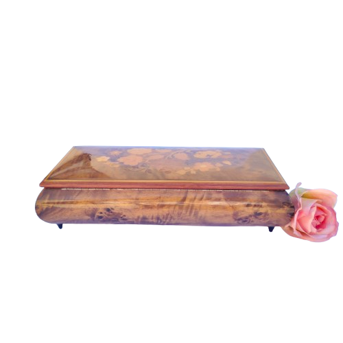 Inlaid wooden vintage Italian Sorrento musical jewelry box