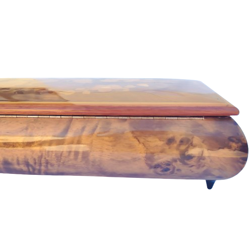 Inlaid wooden vintage Italian Sorrento musical jewelry box