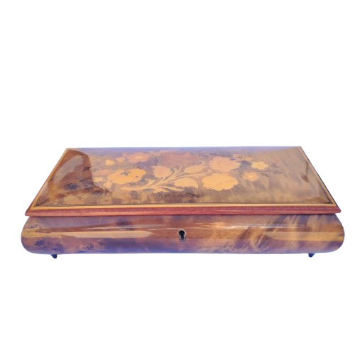Inlaid wooden vintage Italian Sorrento musical jewelry box