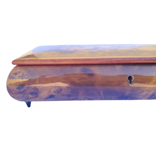 Inlaid wooden vintage Italian Sorrento musical jewelry box