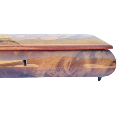 Inlaid wooden vintage Italian Sorrento musical jewelry box