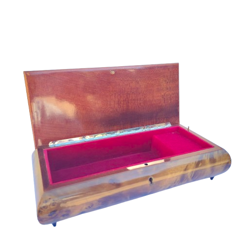 Inlaid wooden vintage Italian Sorrento musical jewelry box