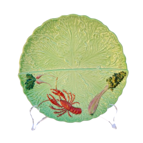 Carlton Wear Green Cabbage Leaf Lobster Plate