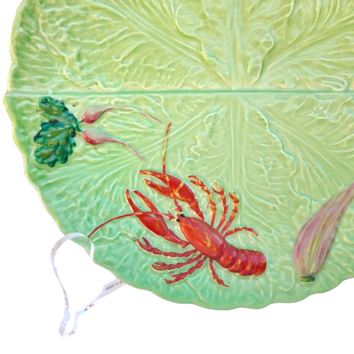 Carlton Wear Green Cabbage Leaf Lobster Plate