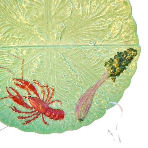 Carlton Wear Green Cabbage Leaf Lobster Plate