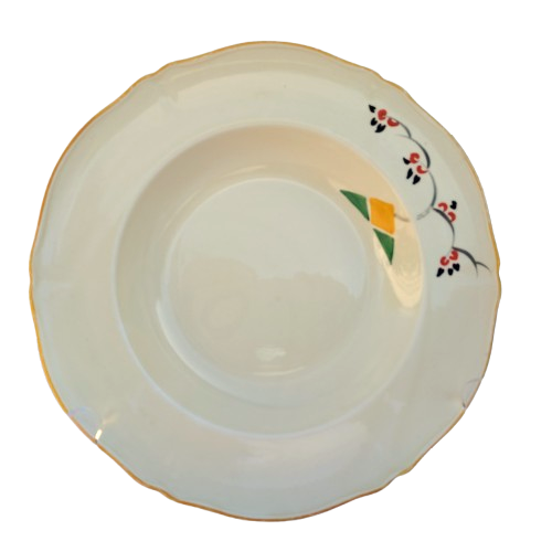 Art Deco orange yellow and green Geometric Bowls