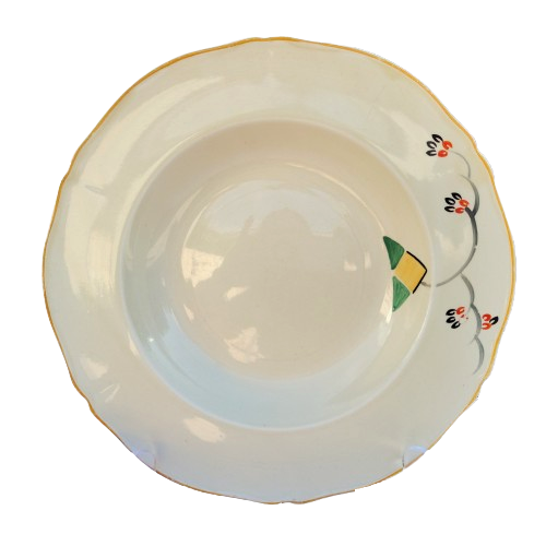 Art Deco orange yellow and green Geometric Bowls