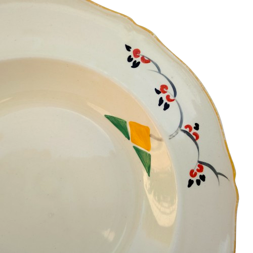 Art Deco orange yellow and green Geometric Bowls