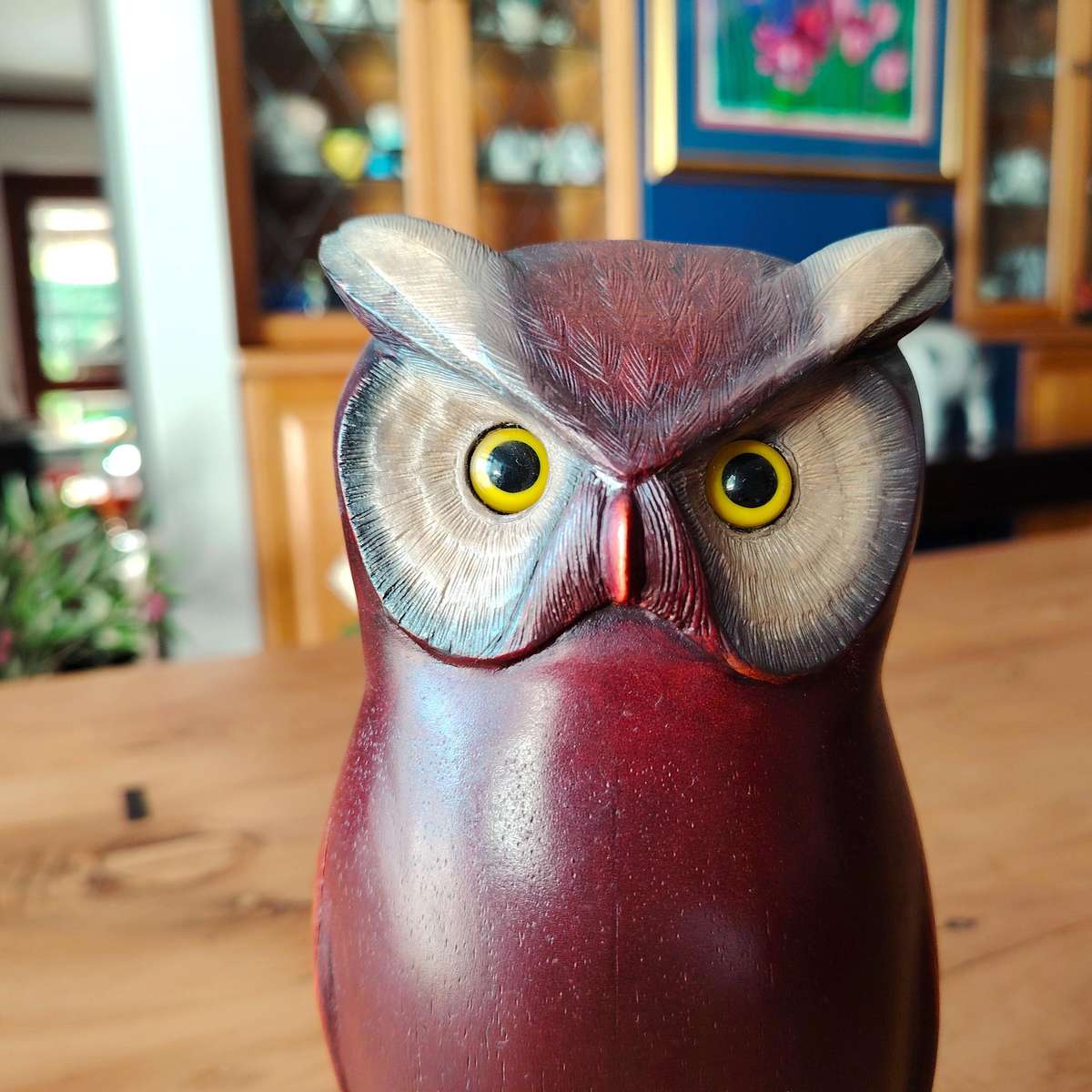 Feathers of Knysna carved and hand painted Owl Ltd Bird