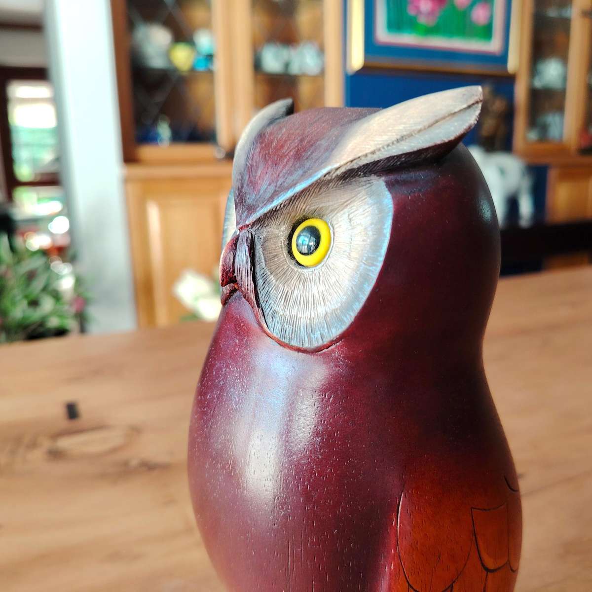Feathers of Knysna carved and hand painted Owl Ltd Bird