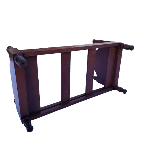 Original vintage wooden doll furniture bed with mattress