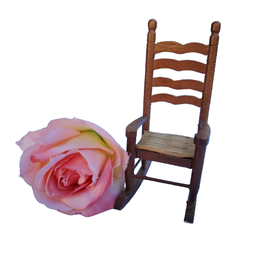 Original vintage wooden doll furniture rocking chair