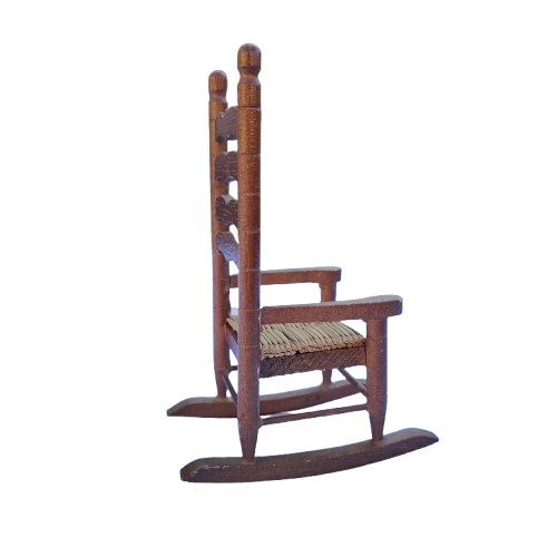 Original vintage wooden doll furniture rocking chair
