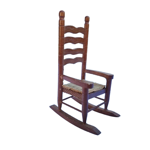 Original vintage wooden doll furniture rocking chair