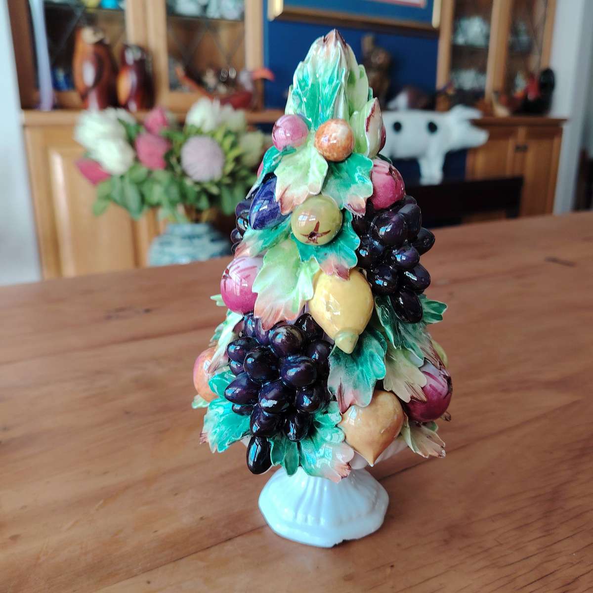 Capodimonte ITALY Porcelain Sculpture Fruit Topiary Tree