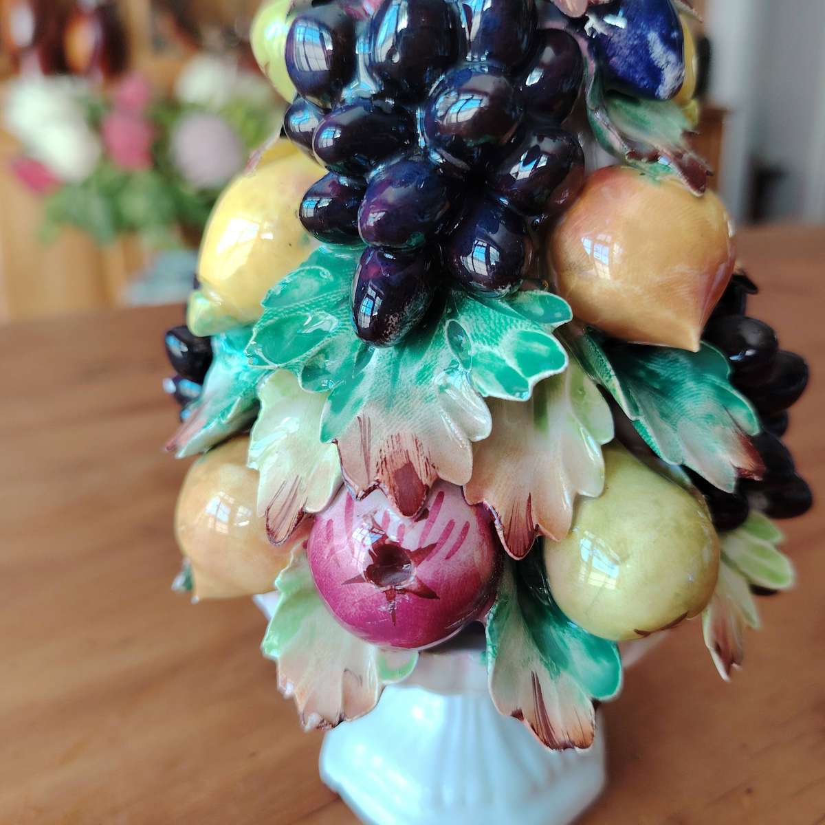 Capodimonte ITALY Porcelain Sculpture Fruit Topiary Tree