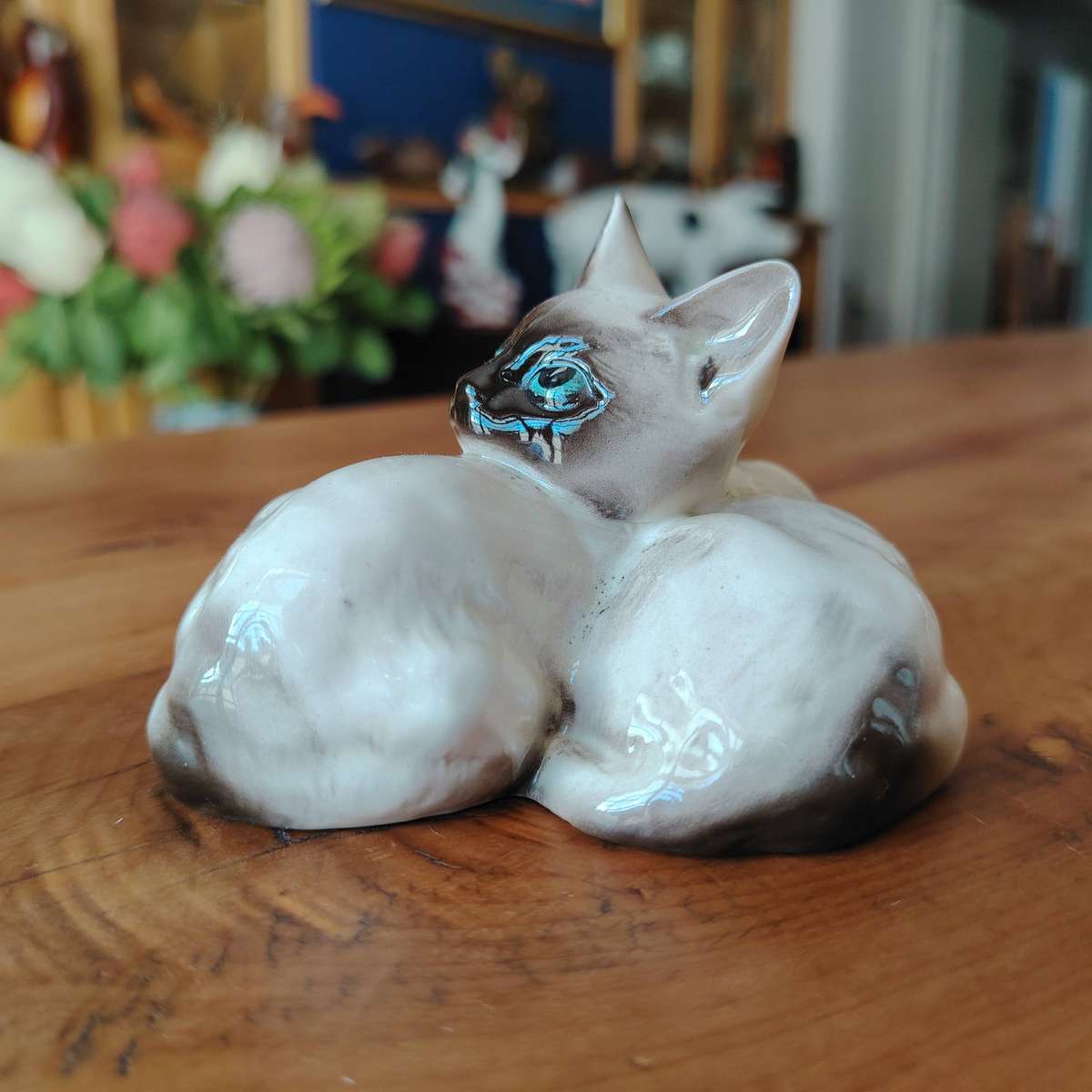 Siameses Beswick Seal Point Cats Kittens 1296