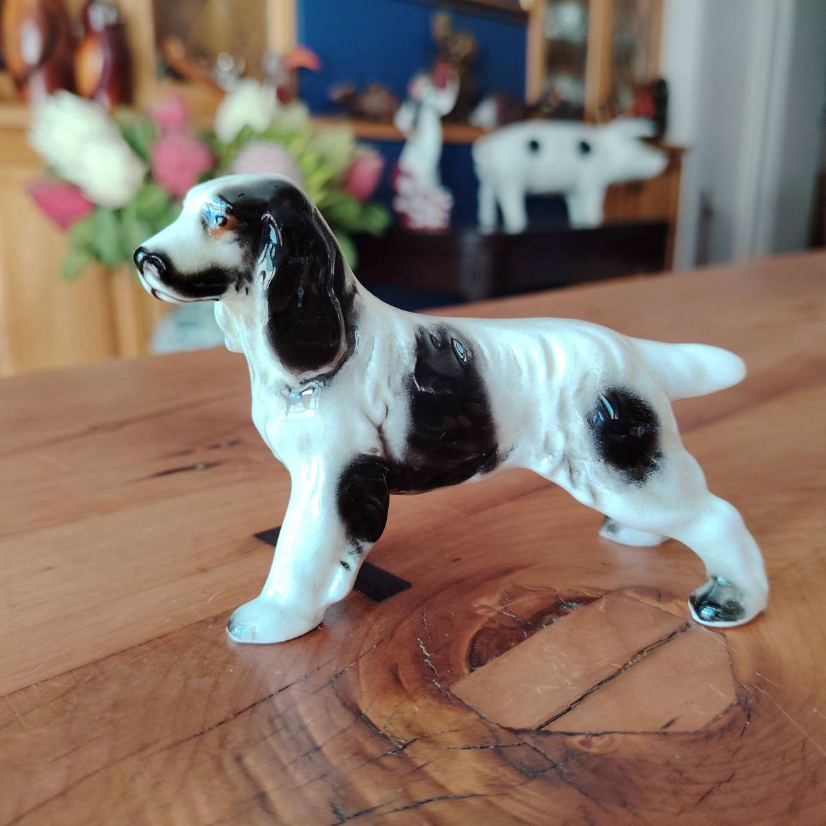 Vintage Porcelain Spaniel Dog Figurine