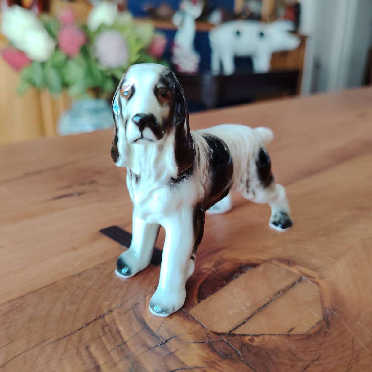 Vintage Porcelain Spaniel Dog Figurine