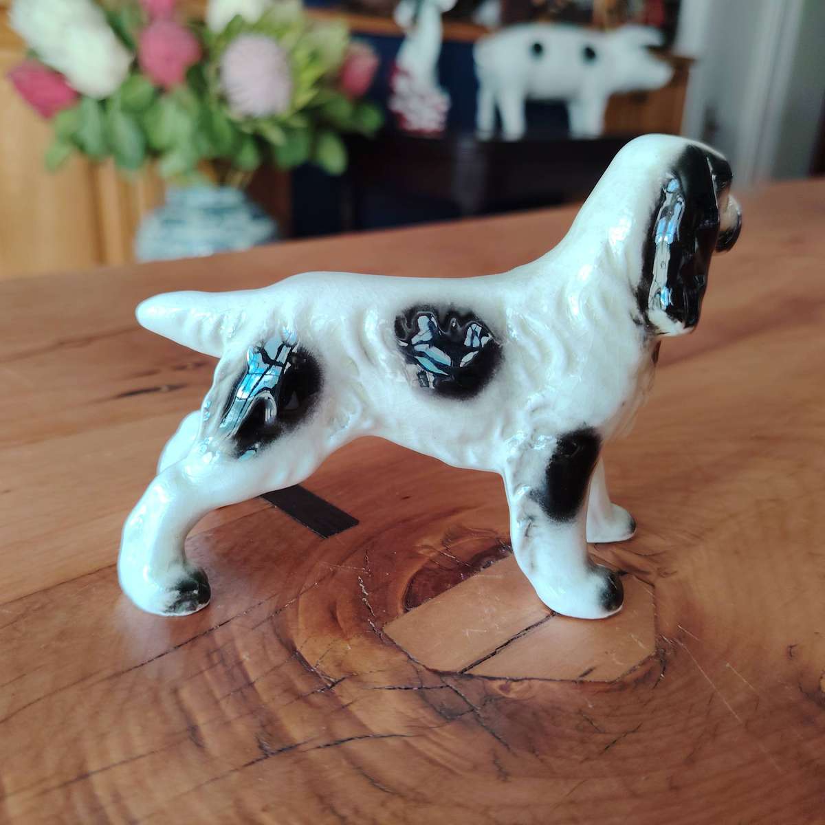 Vintage Porcelain Spaniel Dog Figurine