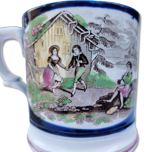 Antique 19th Century English Lustreware Large Mug