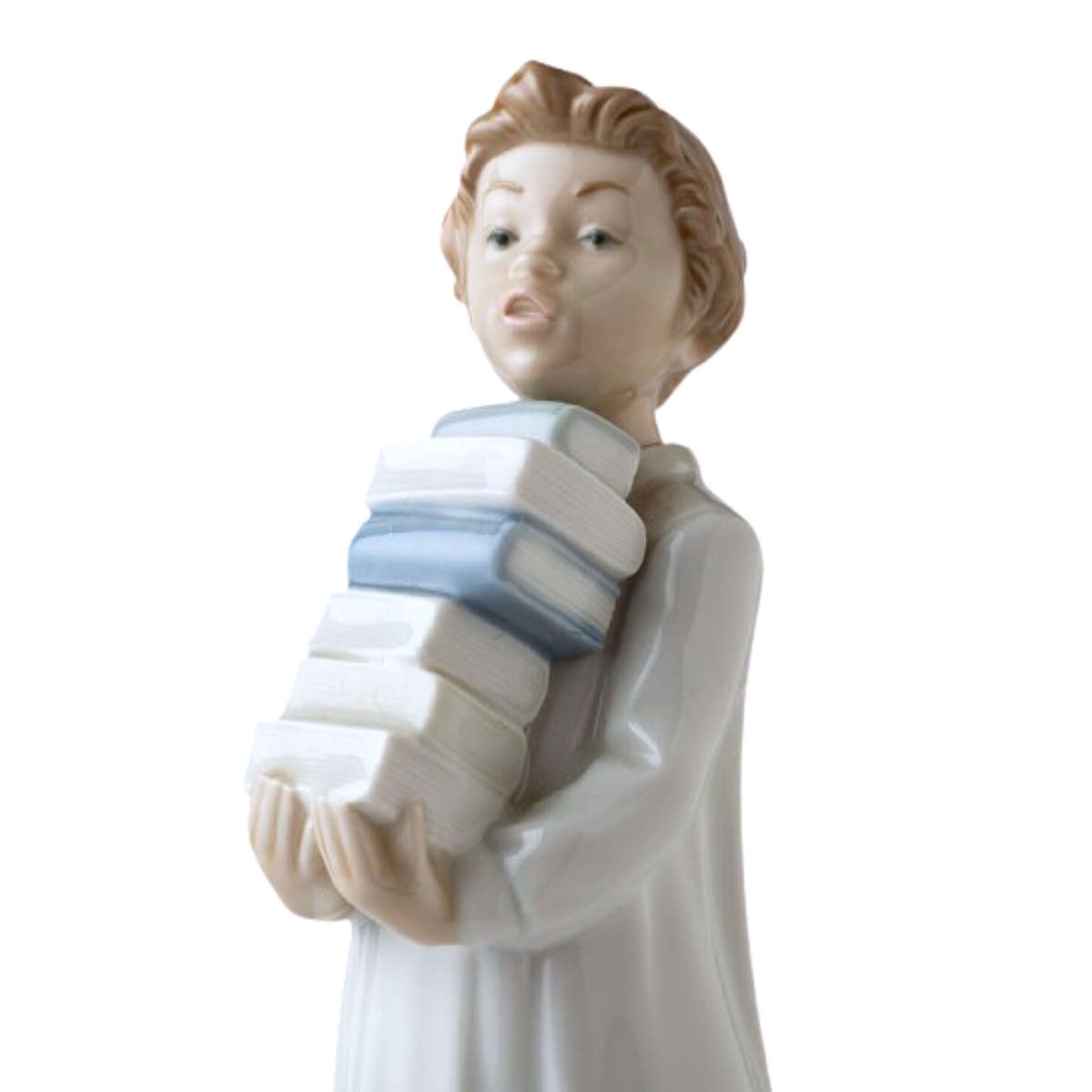 Nao by Lladro # 0233 ~ Ready For Tomorrow ~ Boy with Books