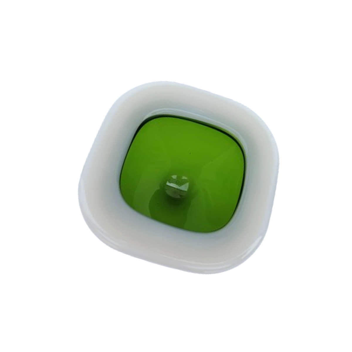 Murano Incamiciato art glass Milk White with bright Green