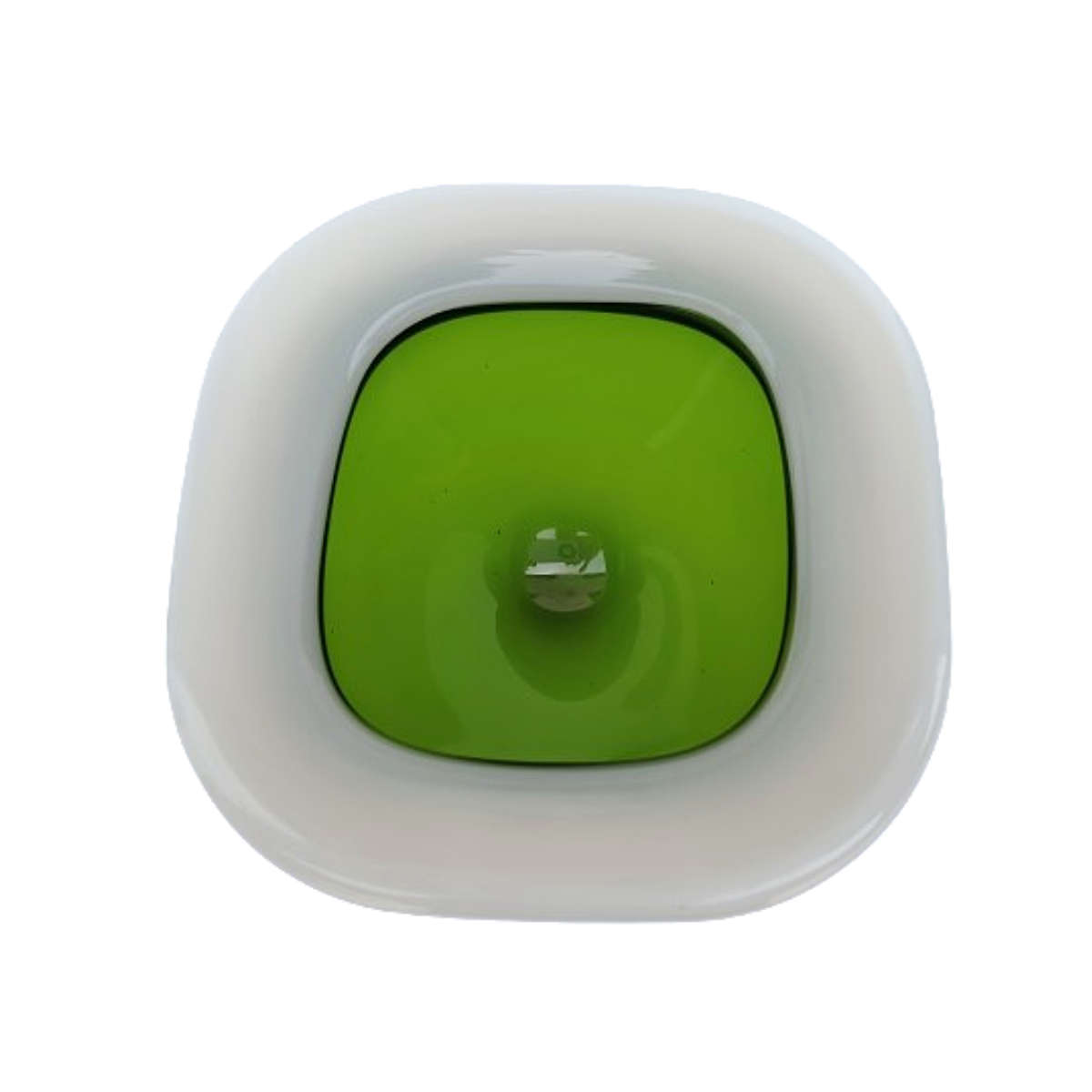 Murano Incamiciato art glass Milk White with bright Green