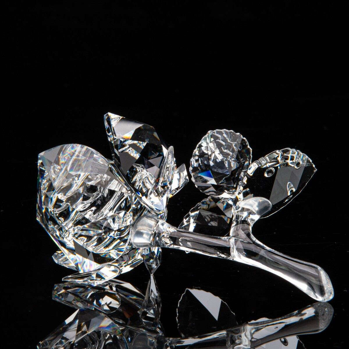 Swarovski Silver Crystal Large Rose Stem Exquisite Accents Secret Garden