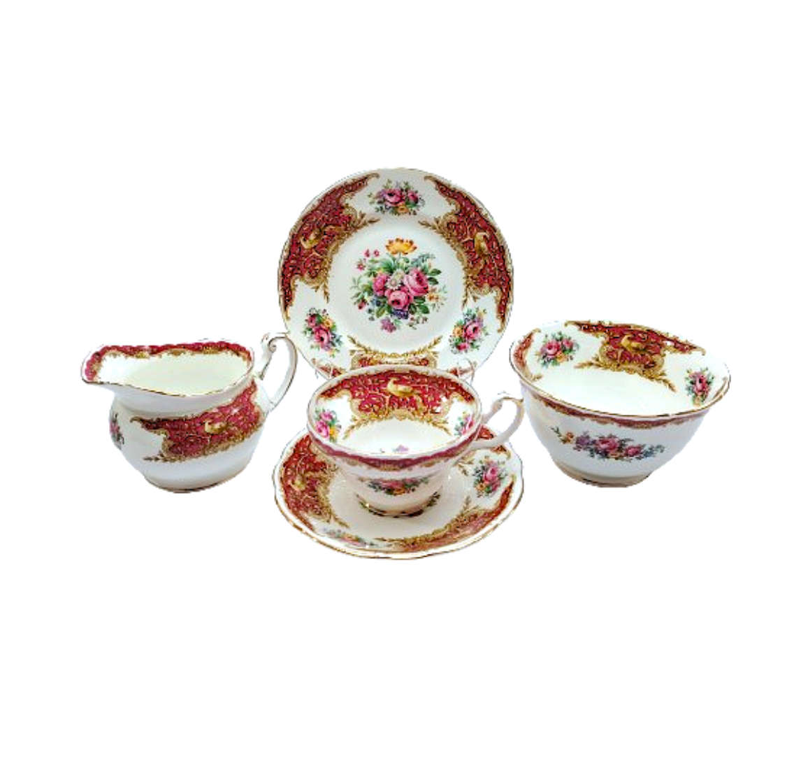 Tuscan Burgundy Provence Tea Set - High Tea at Home