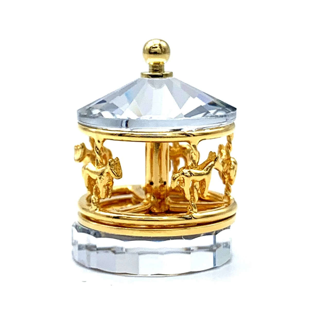 Swarovski Crystal Memories Carousel Merry Go Round 18K Gold Plated