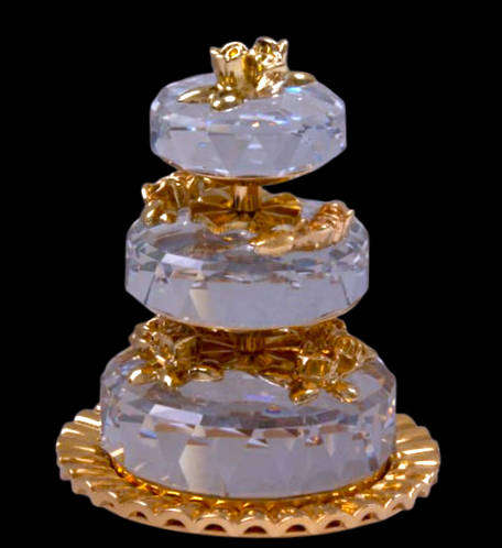 Swarovski Crystal Memories wedding cake 18K Gold Plated