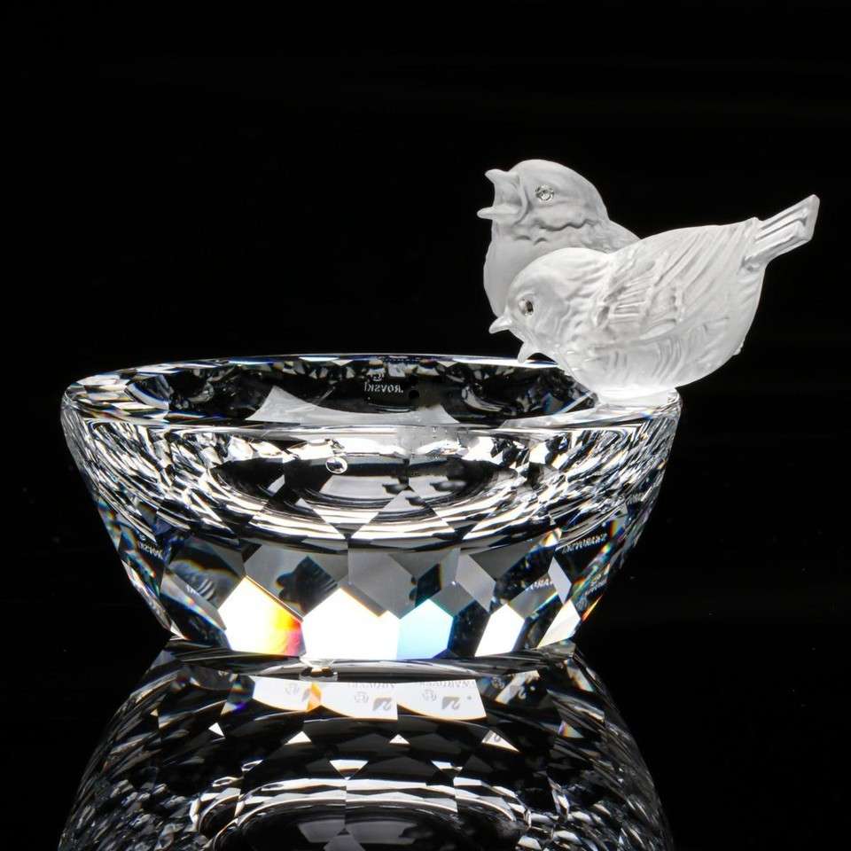 Swarovski Crystal Bird Bath Feathered Beauties