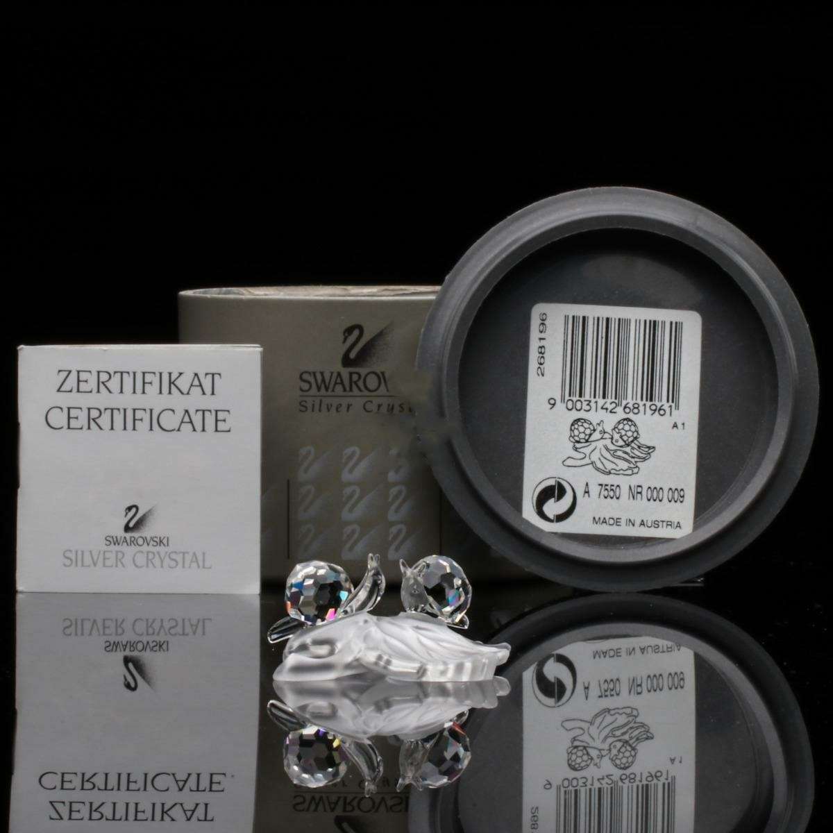 Swarovski Crystal Baby Snails on a Vine Leaf Among Flowers and Foliage