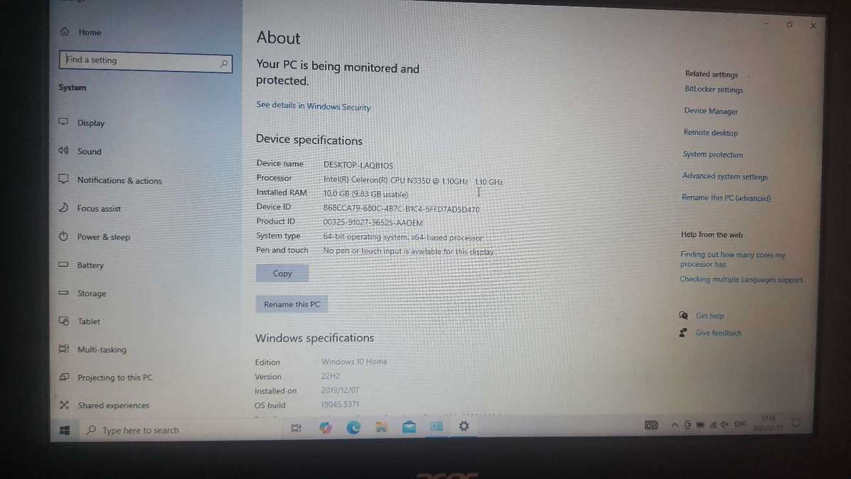 Acer Aspire ES1-132-C9MZ Intel Celeron N3350 1.10GHz 11.6" Laptop