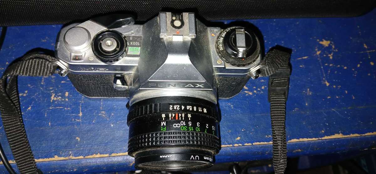 Vintage Pentax MG 35mm Film SLR Camera with Cosina 50mm lens