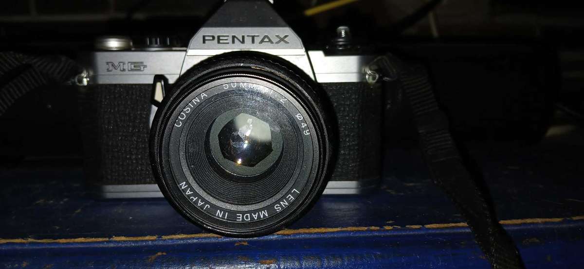 Vintage Pentax MG 35mm Film SLR Camera with Cosina 50mm lens